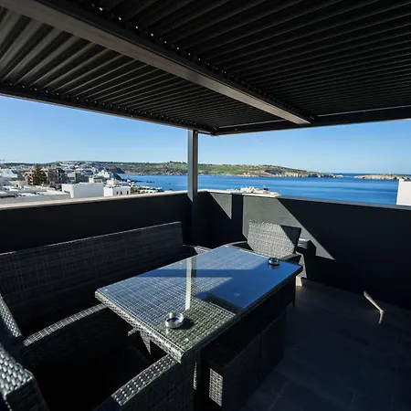 Moonlit Terrace Escape St. Paul's Bay